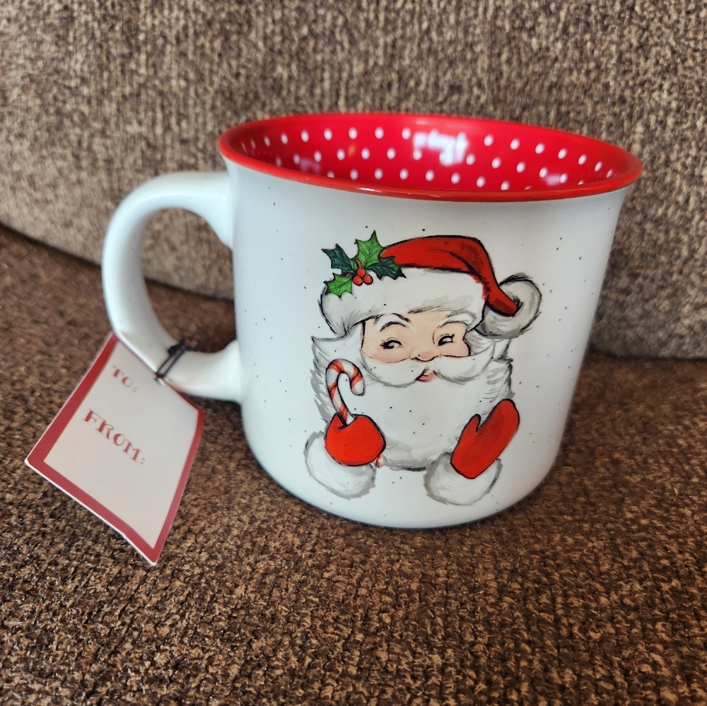 Peppermint and Pine Christmas Santa Claus mug NWT